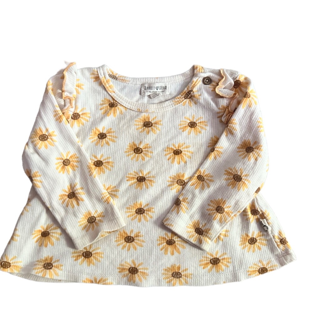 Rabbit + Beat, 12 months, sunflower long sleeve shirt